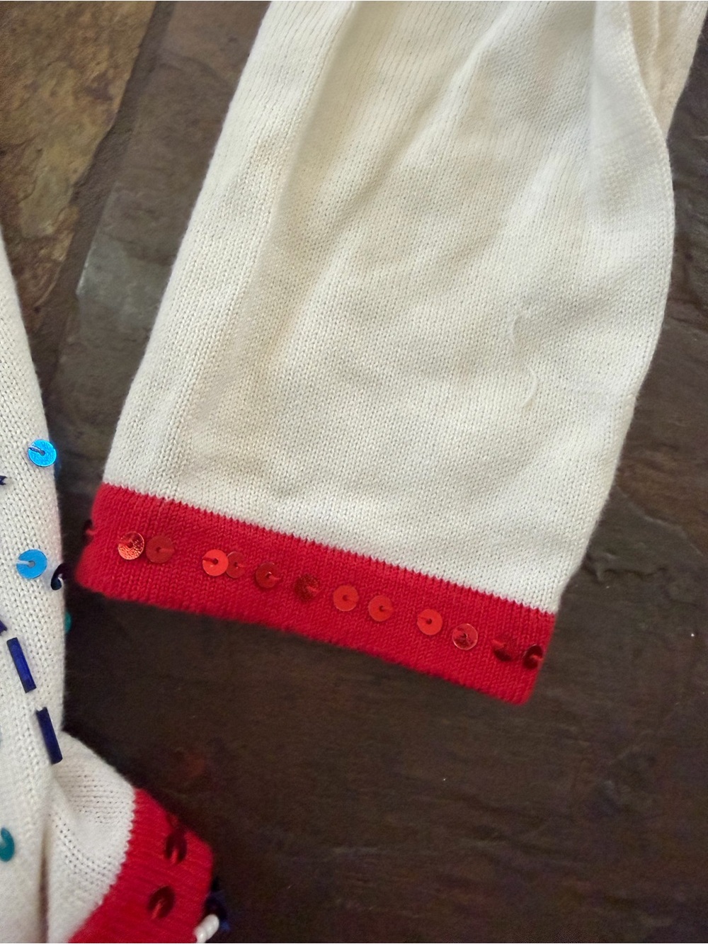 Jack B. Quick White Fireworks Embellished Cardigan sequins. Beaded. Sz S 1990s - Picture 6 of 11